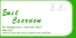 emil cserven business card